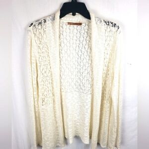 Belldini Ivory Long Sleeve Open Front Cardigan Sz L